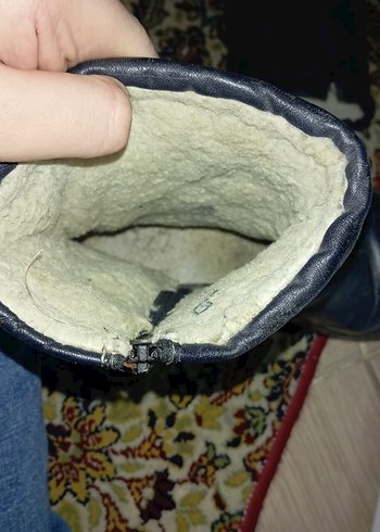 Mavi Deri Kadın Dolgu Topuklu Bot - Görsel 3