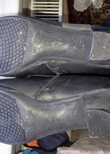 Gri Deri Dolgu Topuklu Kadın Bot - Görsel 2