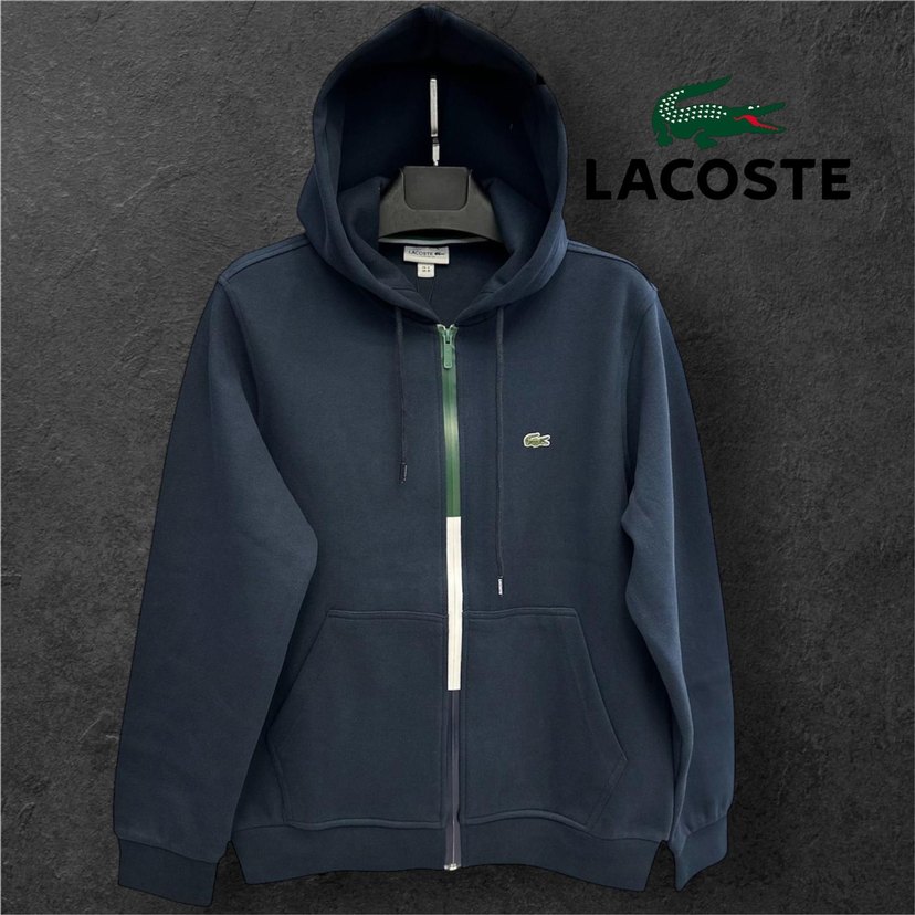 Erkek Gri Fermuarlı Kapüşonlu Sweatshirt - Görsel 2