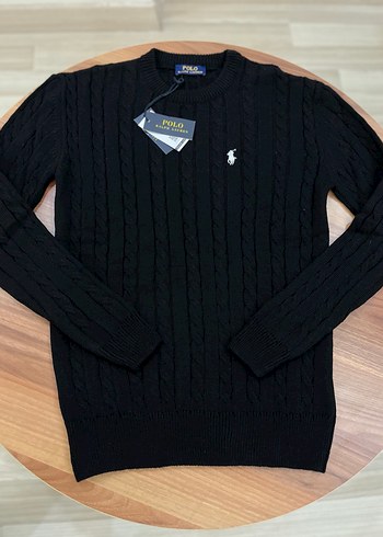 Erkek Siyah Örgü Yün Sweatshirt - Görsel 2