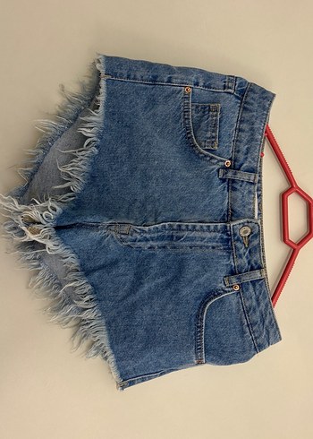 Kadın Mavi Mini Kot Şort - Görsel 2