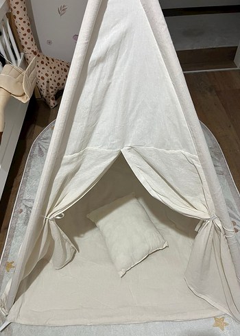 Concon Bebe Beyaz Keten Çocuk Oyun Çadırı - Görsel 2