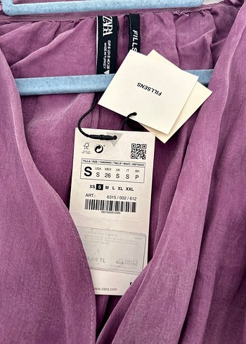 Zara Marka Mor Lila Renk Kadın Elbise S Beden Etiketli Giyilmedi - Görsel 7