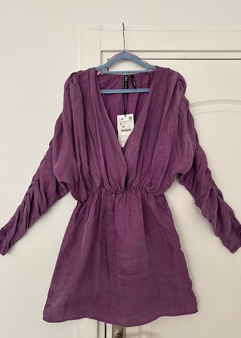 Zara Marka Mor Lila Renk Kadın Elbise S Beden Etiketli Giyilmedi - Görsel 2