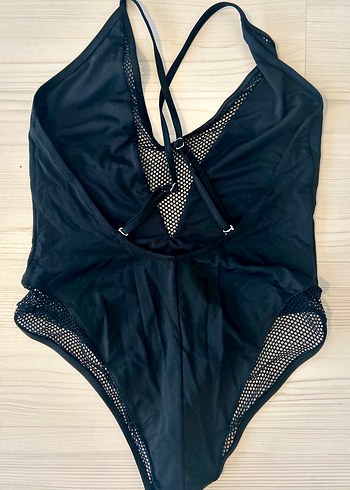 H&M Marka Siyah File Detaylı Kadın Mayo - Görsel 9