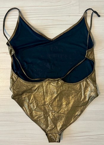 Zara Marka Altın Renk Strappy Kadın Mayo - Görsel 8