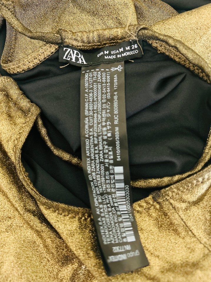 Zara Marka Altın Renk Strappy Kadın Mayo - Görsel 3