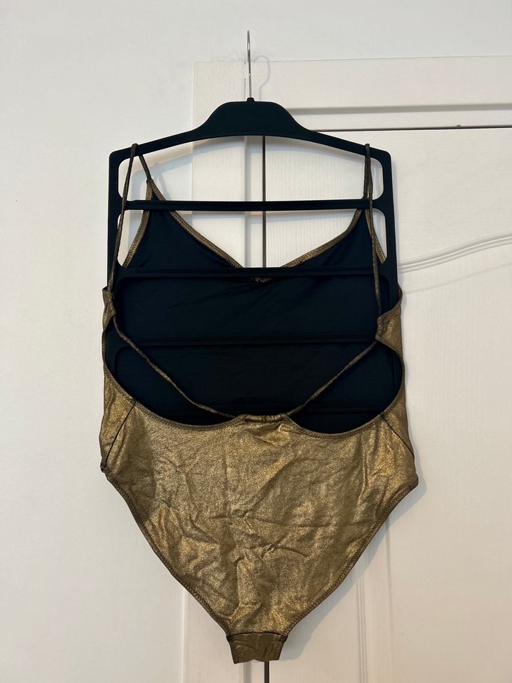 Zara Marka Altın Renk Strappy Kadın Mayo - Görsel 2