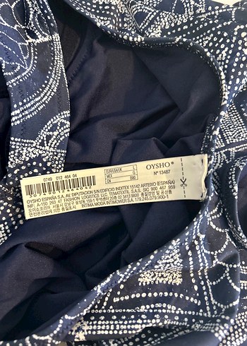 Oysho Marka Mavi Beyaz Desenli Kadın Mayo - Görsel 5