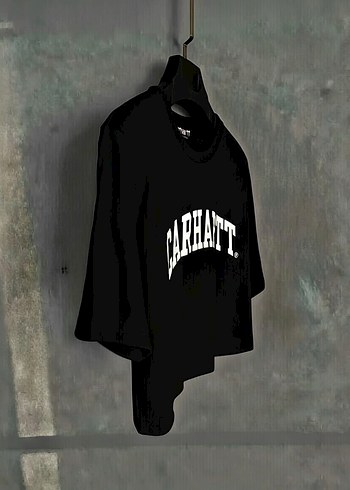 Carhartt Siyah Baskılı Crop Tişört - Görsel 2
