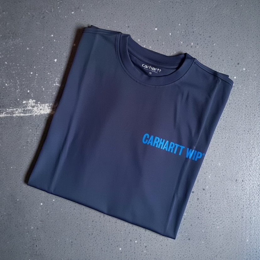 Carhartt WIP Baskılı Mavi Erkek Tişört - Görsel 2