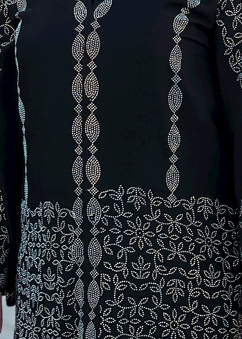 Boncuk İşlemeli Siyah Uzun elbise - Görsel 3