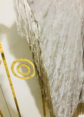 Gri Uzun Kollu Bohem Kadın Panco kenarları püsküllü - Görsel 3