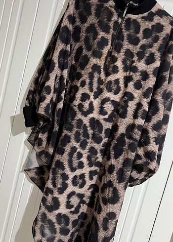 Leopar Desenli asimetrik kesim tunik - Görsel 2