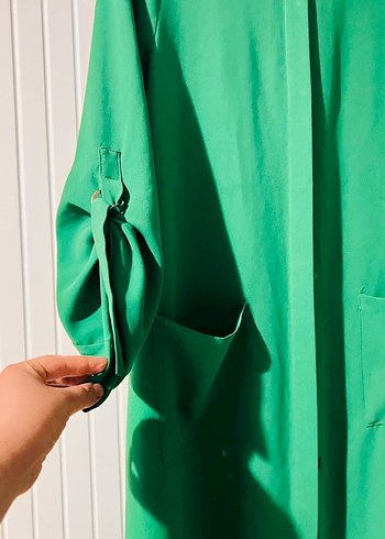 Kadın Yeşil Uzun giy çık kap - Görsel 3