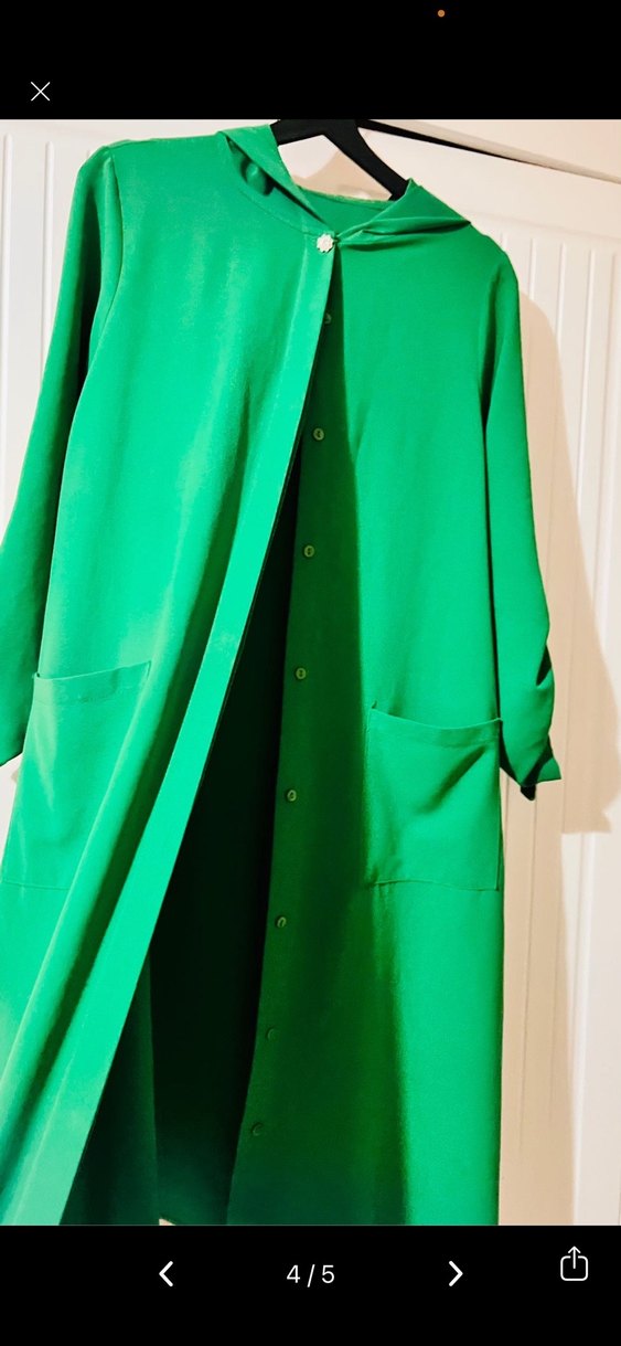 Kadın Yeşil Uzun giy çık kap - Görsel 2