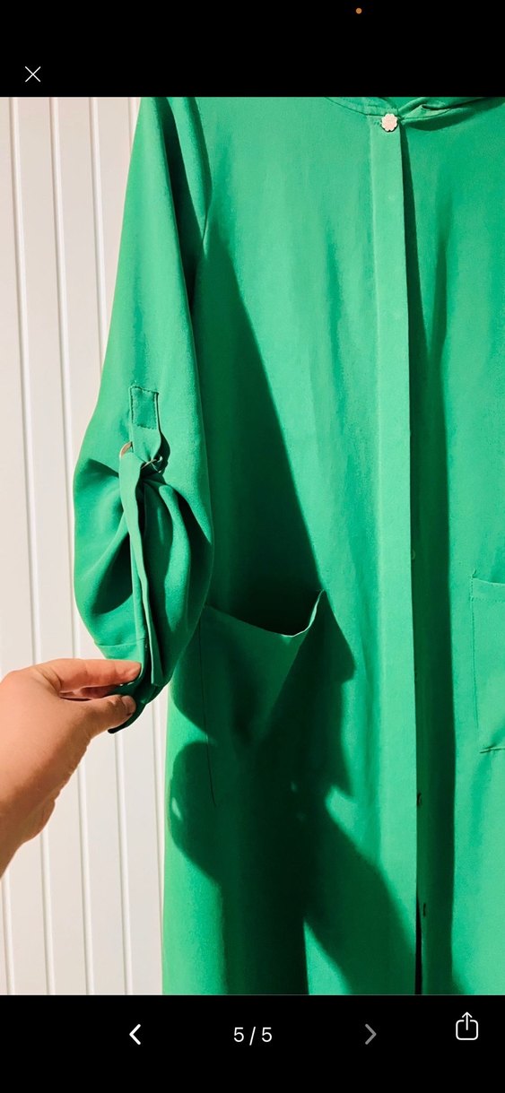 Kadın Yeşil Uzun giy çık kap - Görsel 3