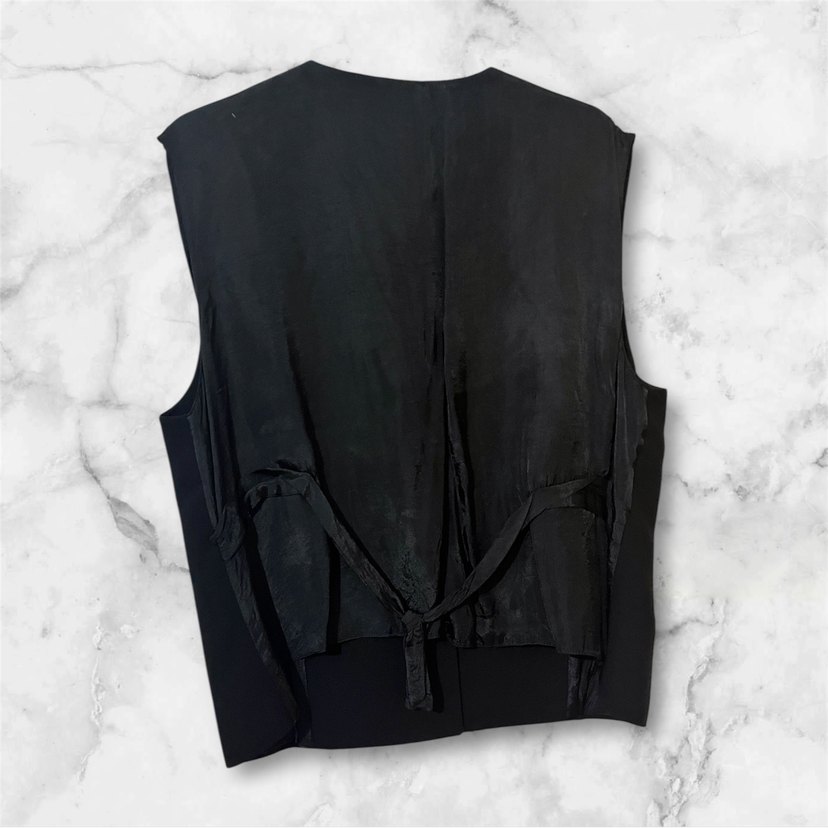 Düğmeli Siyah Midi Kadın Yelek - Görsel 2