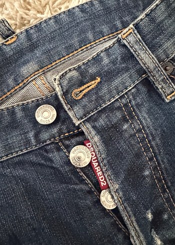 DSquared2 Dugmeli Nakisli Mavi Erkek Kot Pantolon