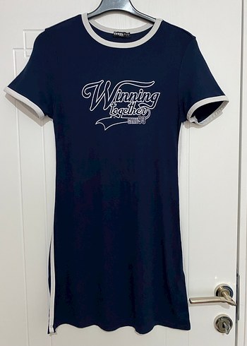 Kısa Kollu Lacivert Spor Elbise - Görsel 3