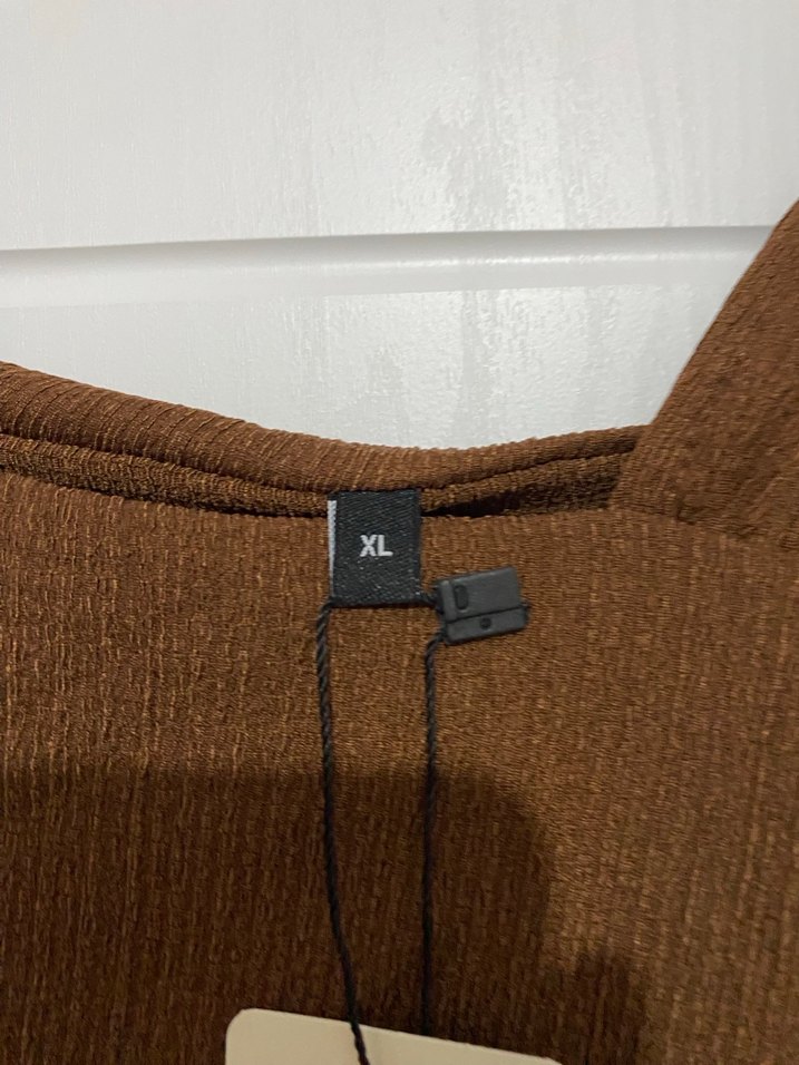 Kahverengi Drapeli Straplez Kadın Bluz - Görsel 3