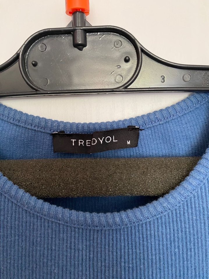 Mavi Kolsuz Midi Denim Elbise - Görsel 5