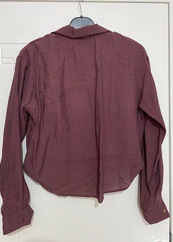 Bordo Keten Salaş Kadın Gömlek - Görsel 4