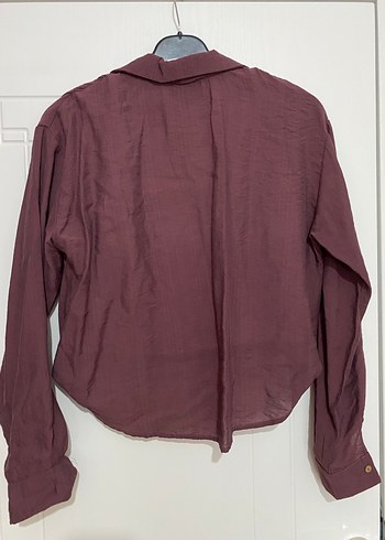 Bordo Keten Salaş Kadın Gömlek - Görsel 5