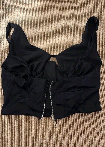 NİSALİN Siyah Saten Korse Top - Görsel 3