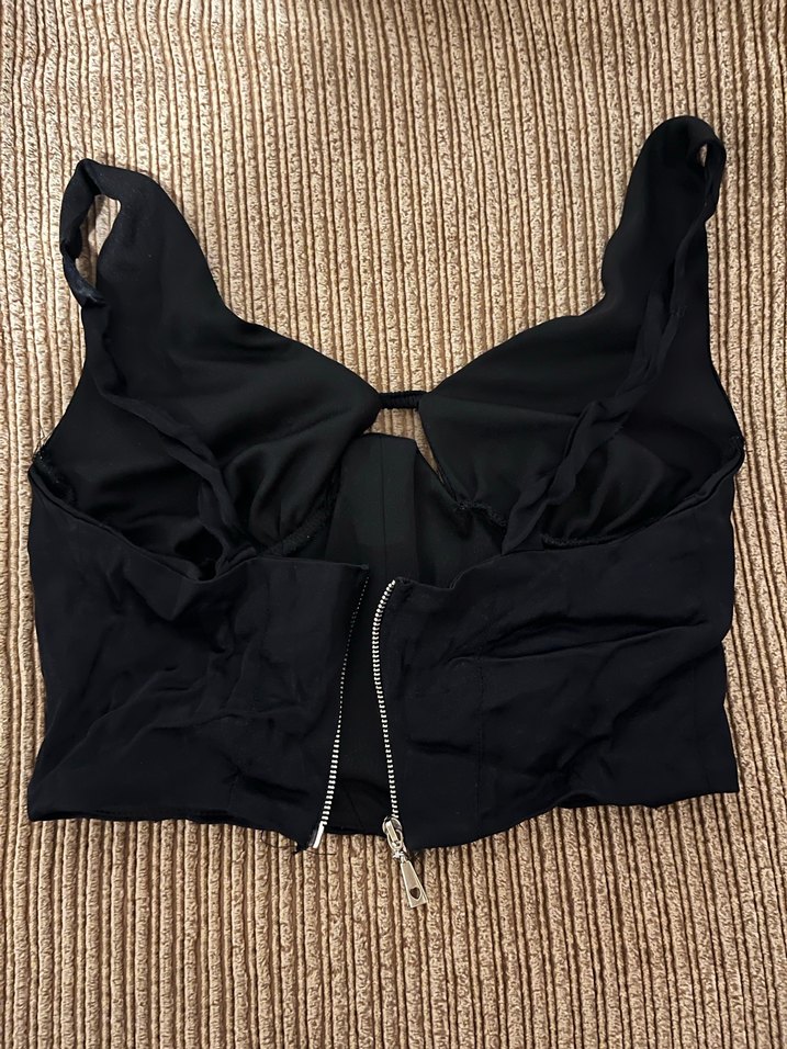 NİSALİN Siyah  Saten Korse Top - Görsel 3