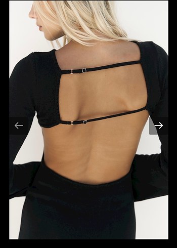 Bohemai Siyah Sırt Dekolteli Uzun Elbise - Görsel 4