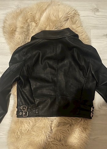 Bershka Siyah Deri Ceket - Görsel 8