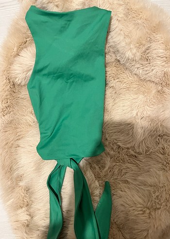 Quzu Bağlamalı Yeşil Bluz - Görsel 3