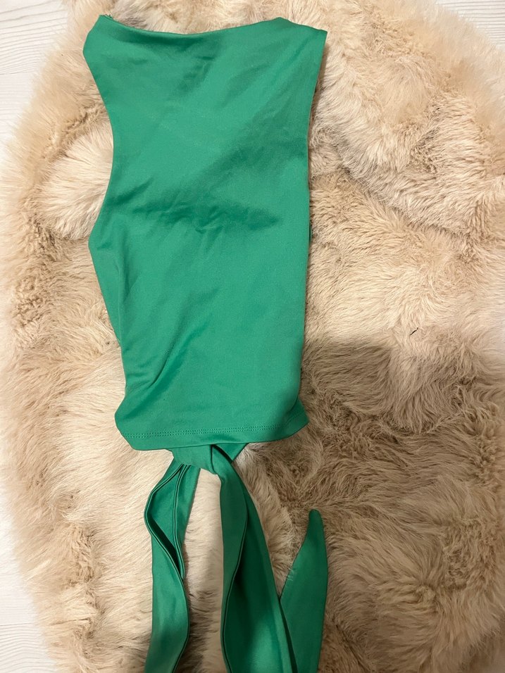 Quzu Bağlamalı Yeşil Bluz - Görsel 3