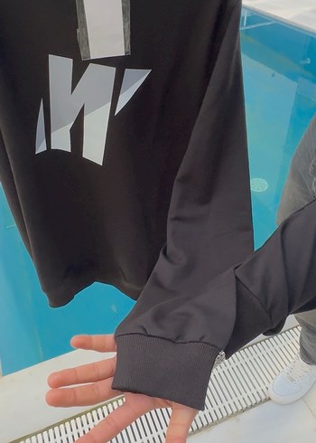 Siyah Baskılı Erkek Sweatshirt - Görsel 3