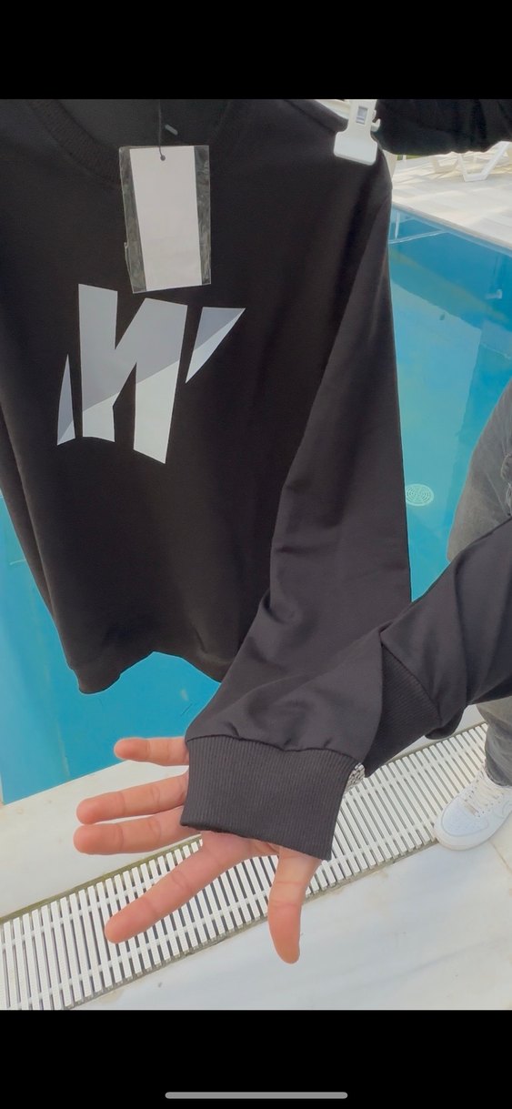 Siyah Baskılı Erkek Sweatshirt - Görsel 3