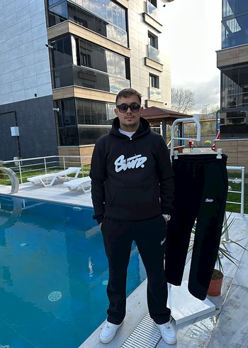 Siyah Fermuarlı Mini Sweatshirt - Görsel 3