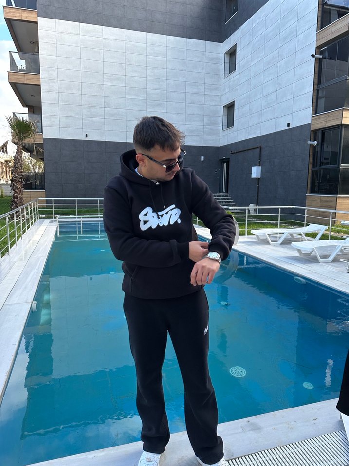 Siyah Fermuarlı Mini Sweatshirt - Görsel 4