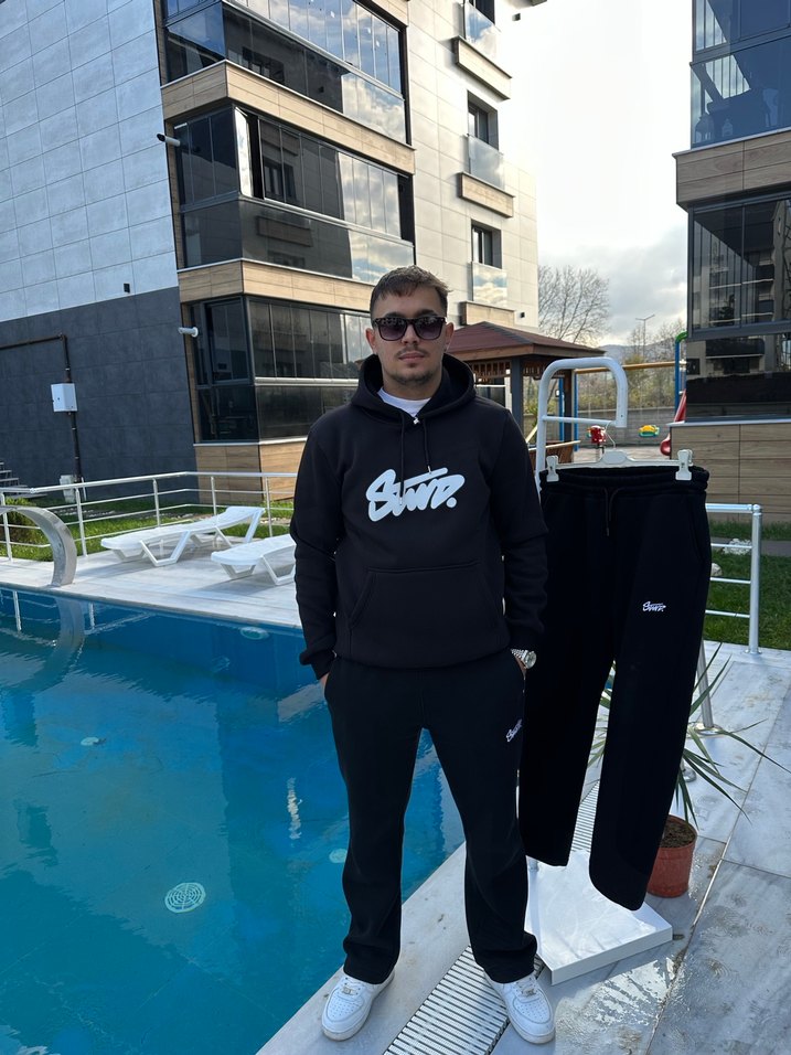 Siyah Fermuarlı Mini Sweatshirt - Görsel 3