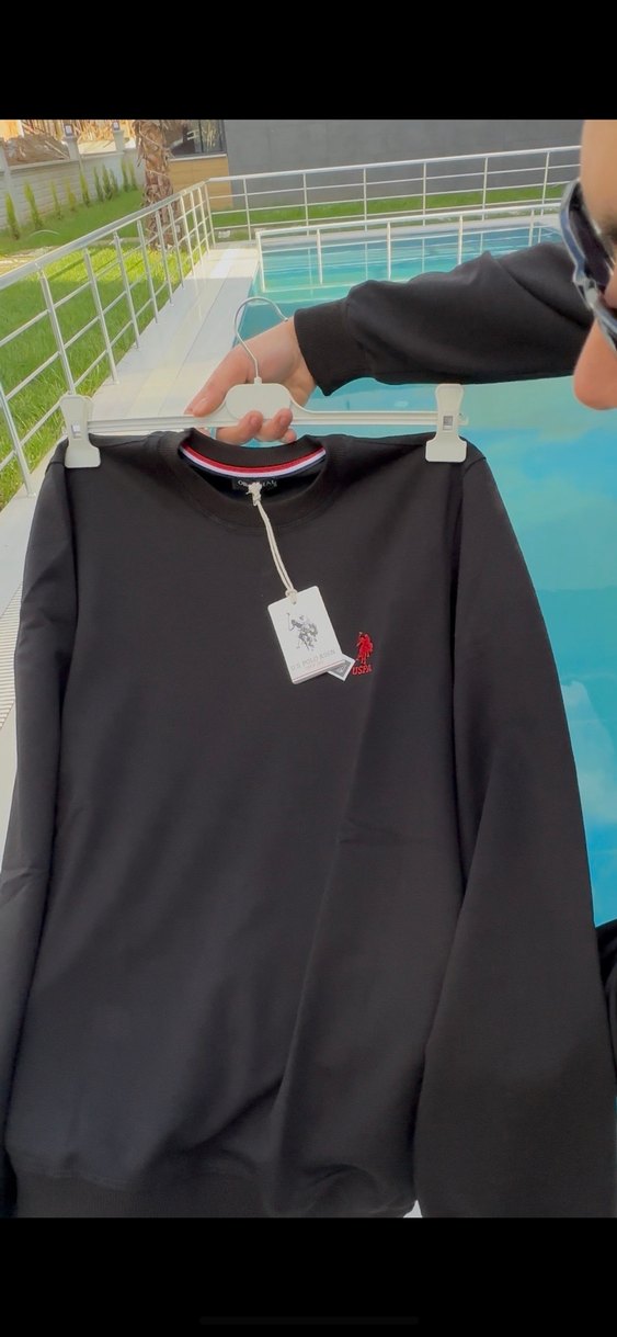 Erkek Siyah Baskılı Streetwear Sweatshirt - Görsel 3