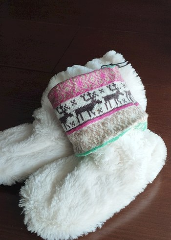 Nakışlı Beyaz Bohem Kadın ev botu, ithal - Görsel 2