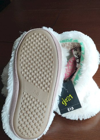 Nakışlı Beyaz Bohem Kadın ev botu, ithal - Görsel 4