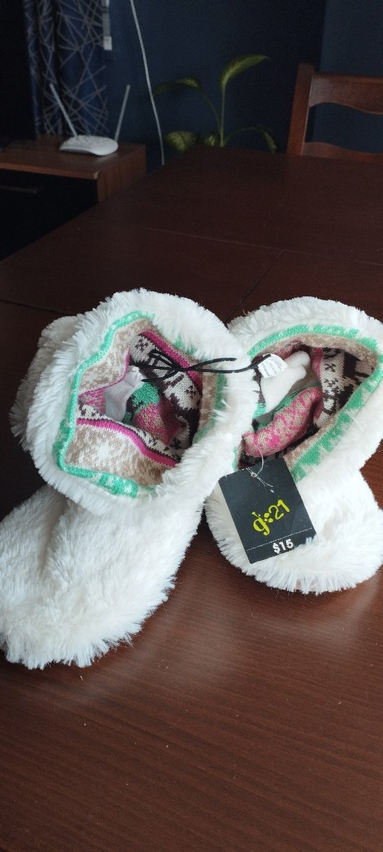 Nakışlı Beyaz Bohem Kadın ev botu, ithal - Görsel 3