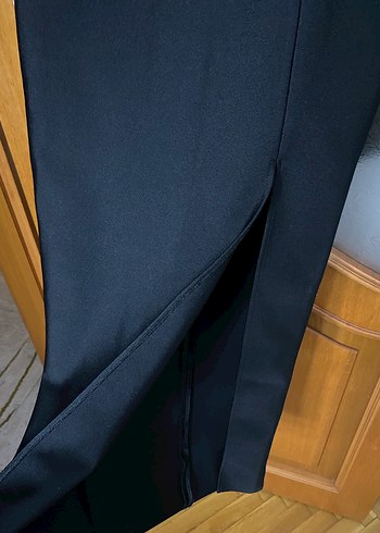 Siyah Straplez Uzun Abiye Elbise - Görsel 4