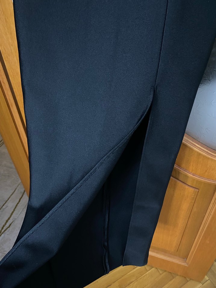 Siyah Straplez Uzun Abiye Elbise - Görsel 4