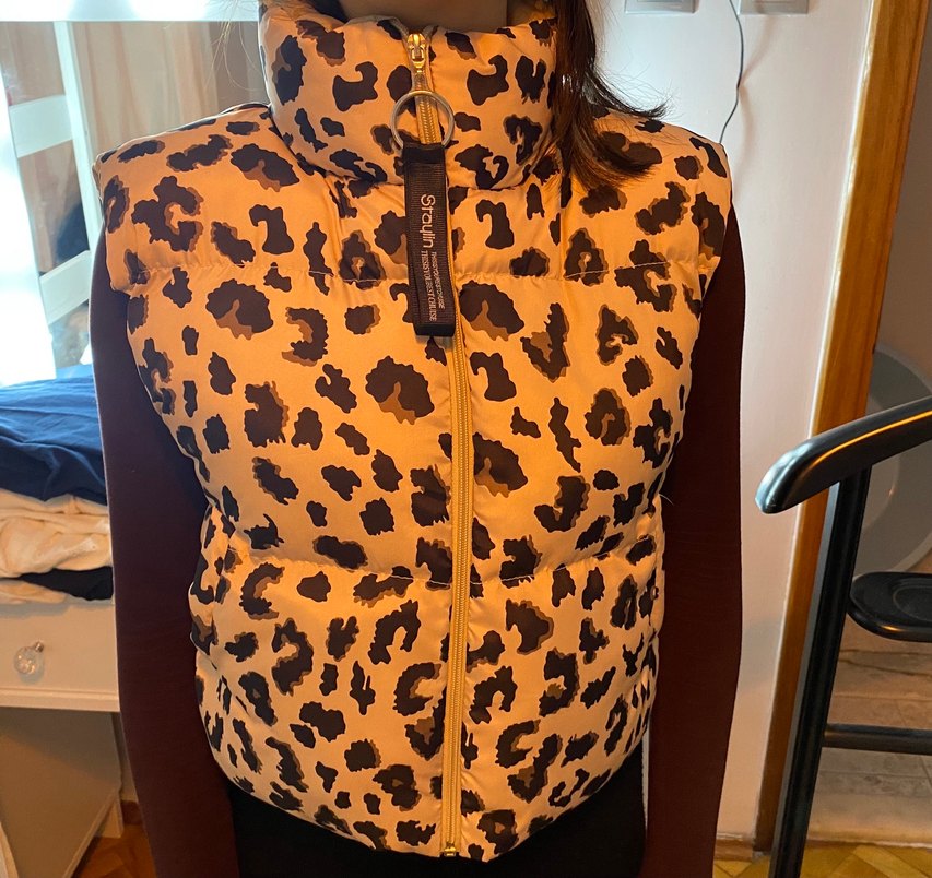 Leopar Desenli Kadın Fermuarlı Ceket - Görsel 3