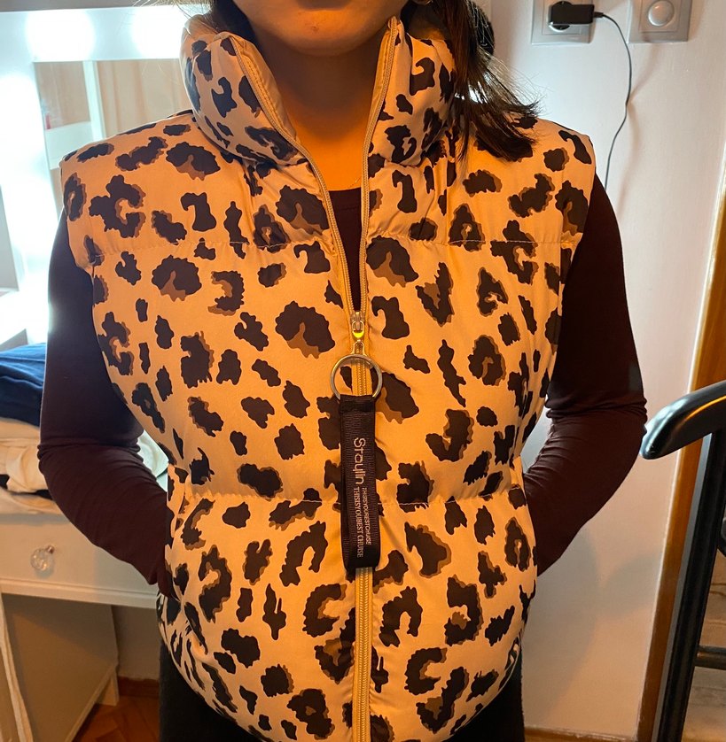 Leopar Desenli Kadın Fermuarlı Ceket - Görsel 2