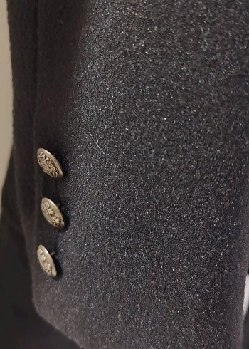 Kruvaze Siyah  Erkek Kaban - Görsel 4