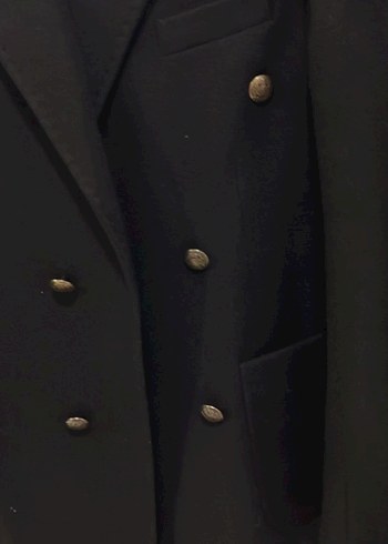 Kruvaze Siyah  Erkek Kaban - Görsel 2