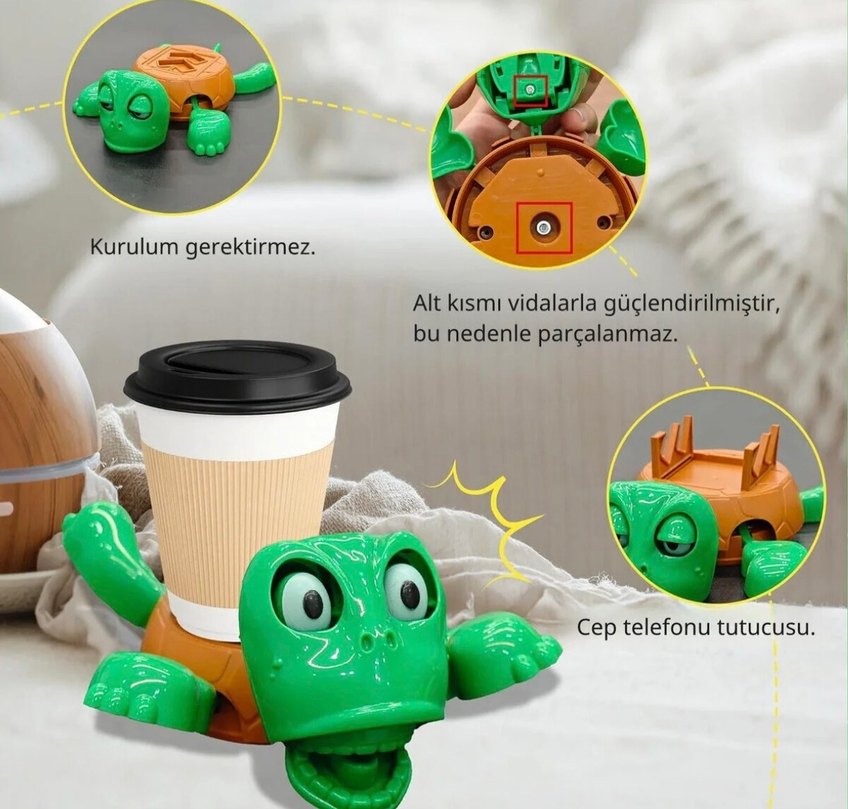 Komik Kaplumbağa Bardak Tututucu - Görsel 4